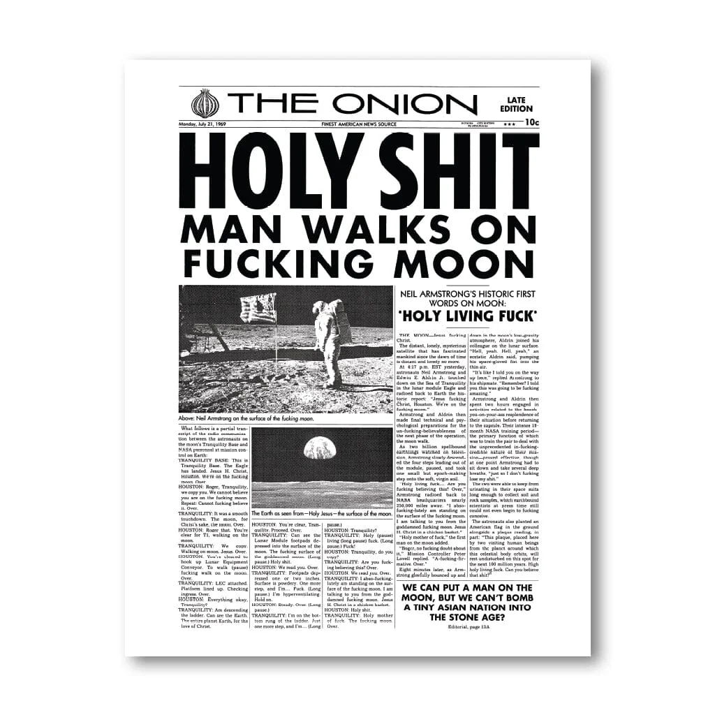 'Man Walks On Moon' Poster Print